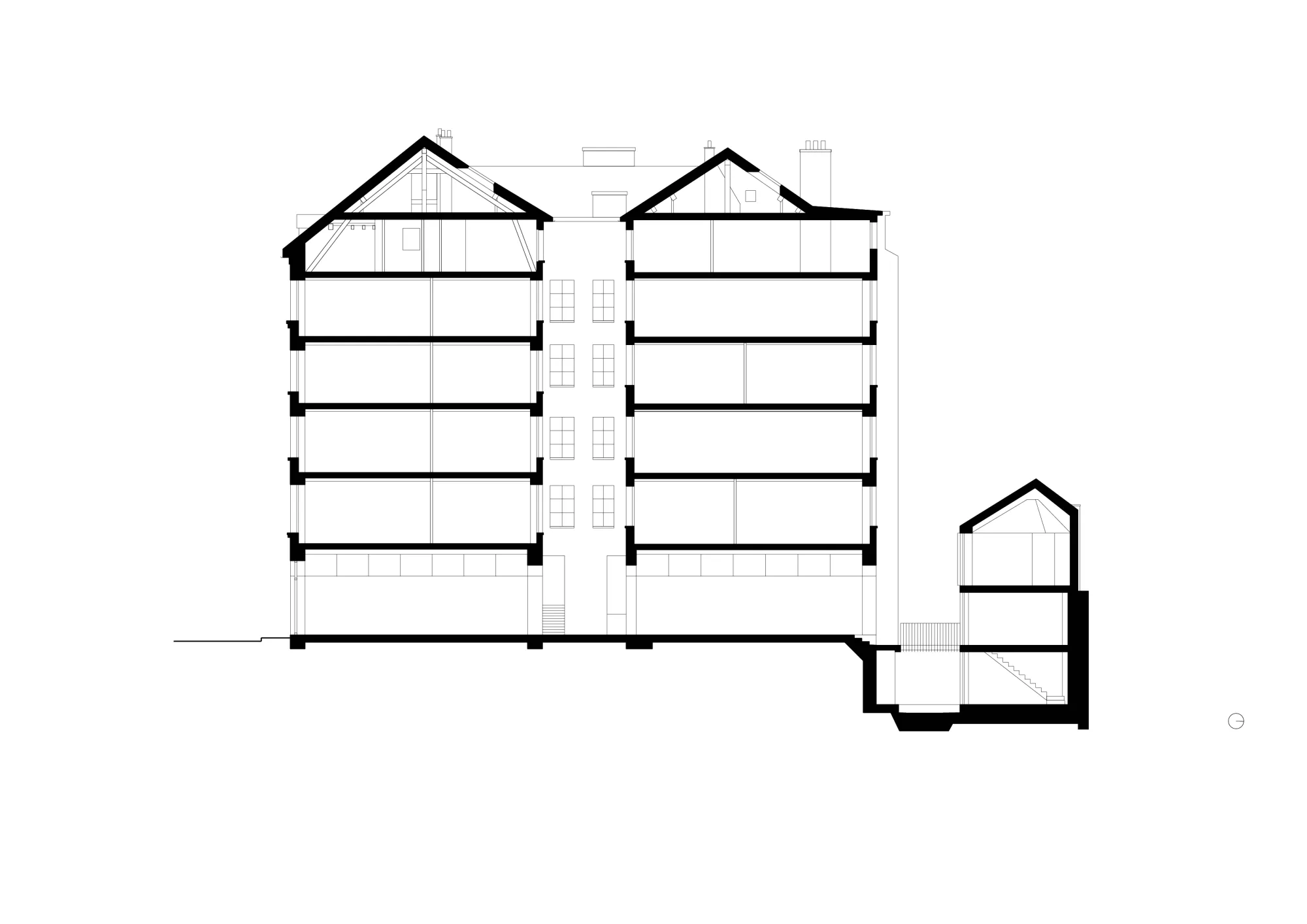Longitudinal section Philippe Meyer Architecte - Maison d'hôtes