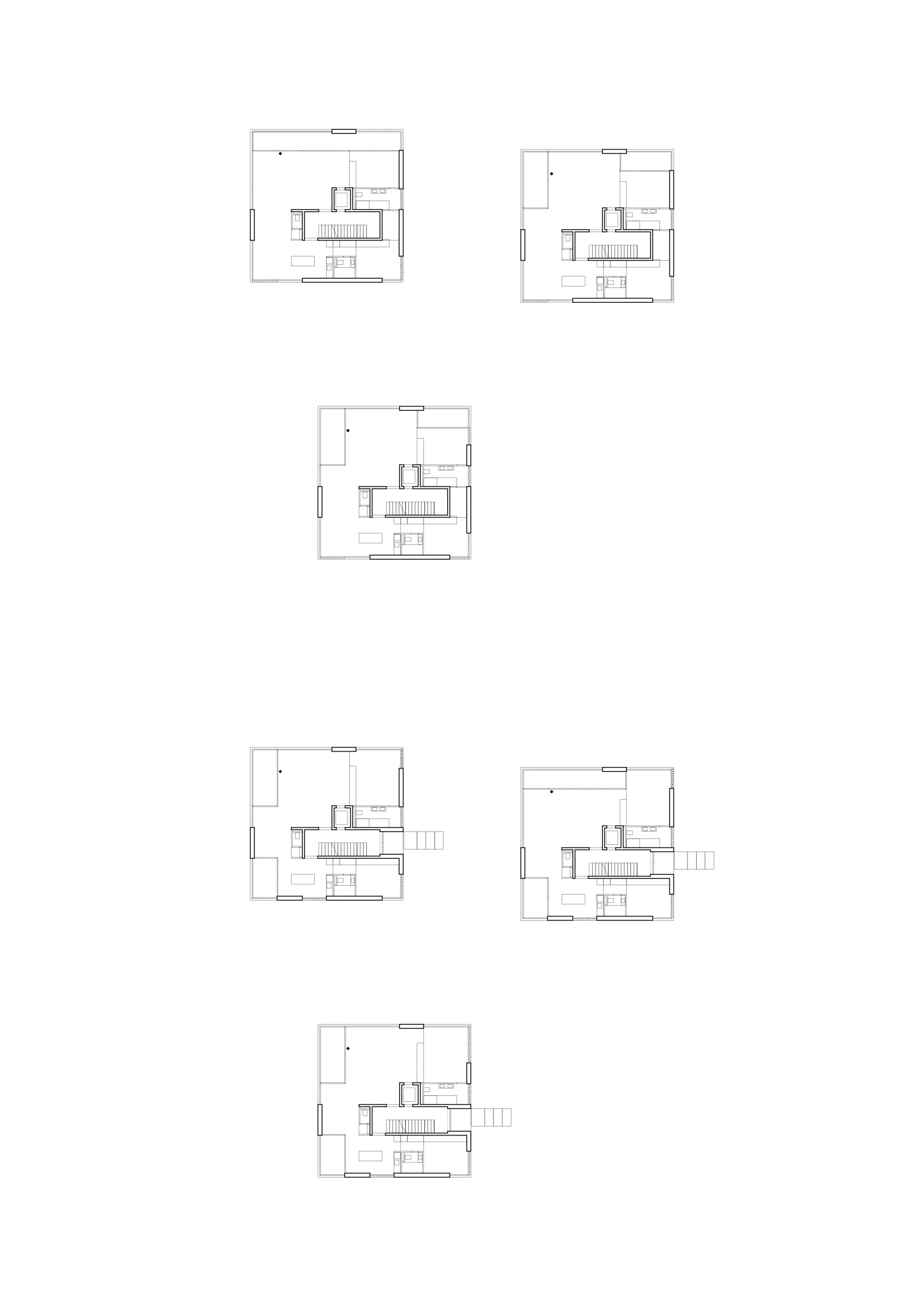 Ground and floor plans Philippe Meyer Architecte - HMC 3 villas