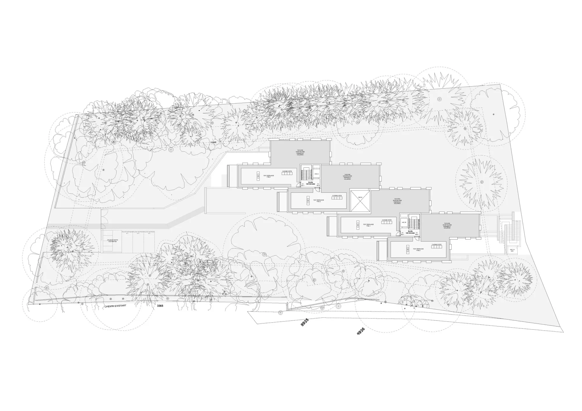 Mass plan Philippe Meyer Architecte - Une Clairière Habitée