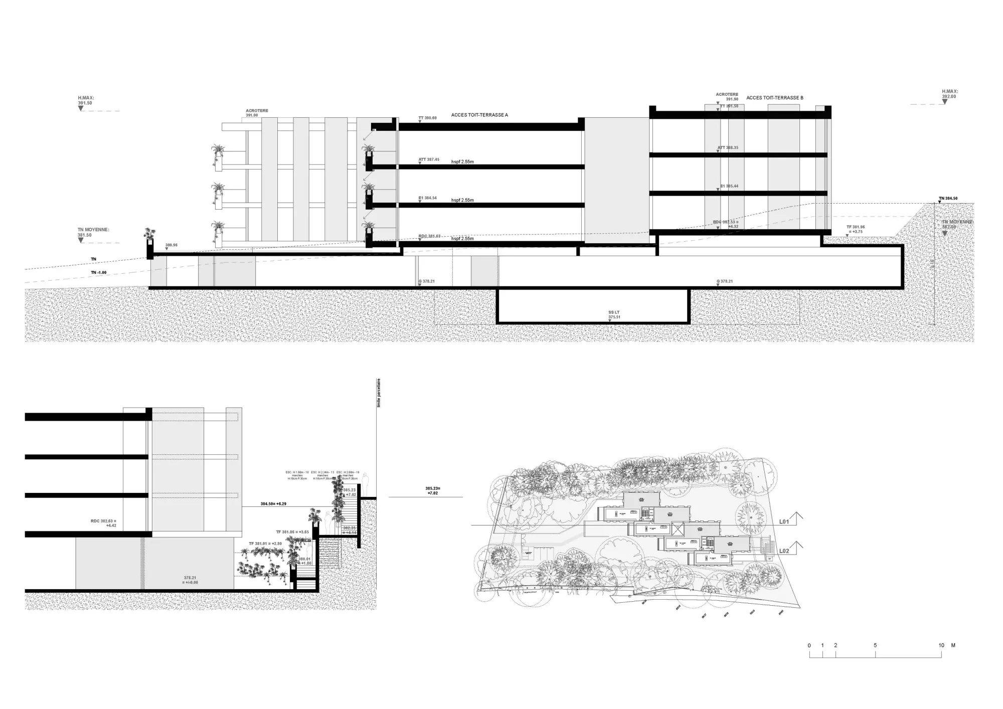 Sections Philippe Meyer Architecte - Une Clairière Habitée