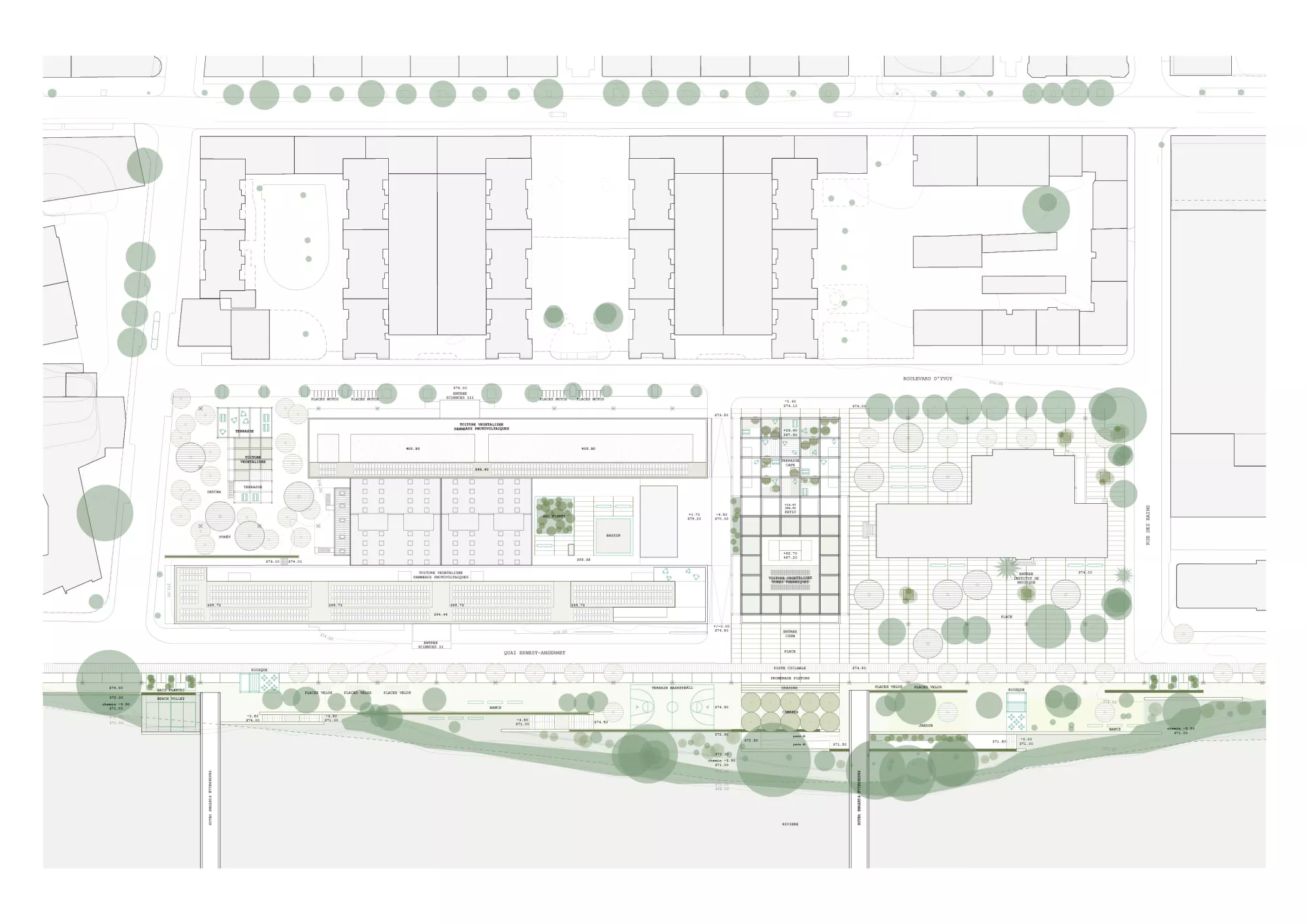Landscape plan Philippe Meyer Architecte - Université CSPM