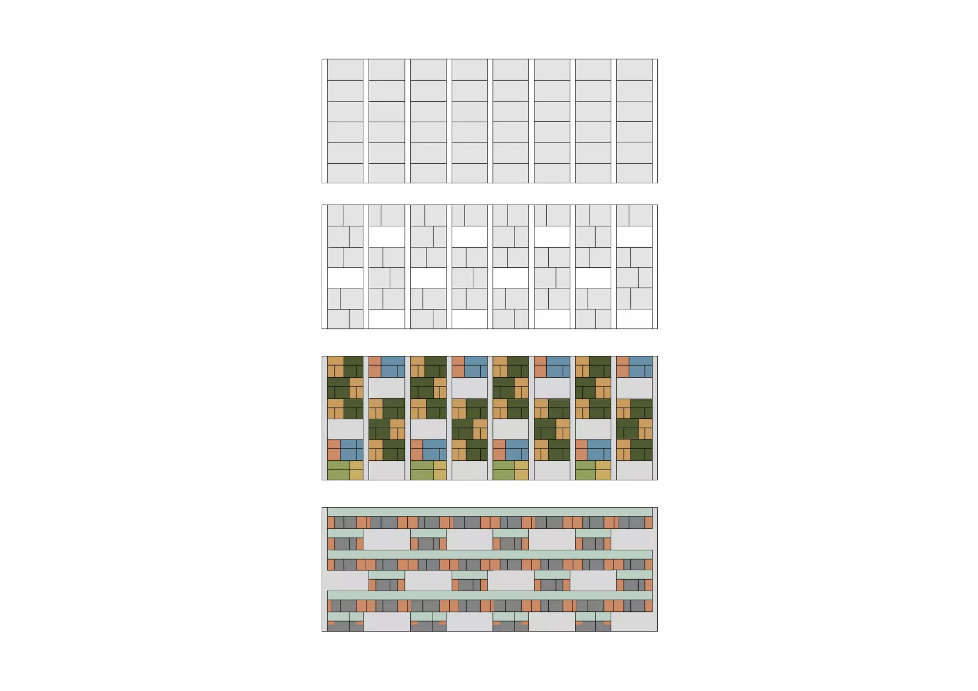 Composition diagrams Philippe Meyer Architecte - Logements collectifs