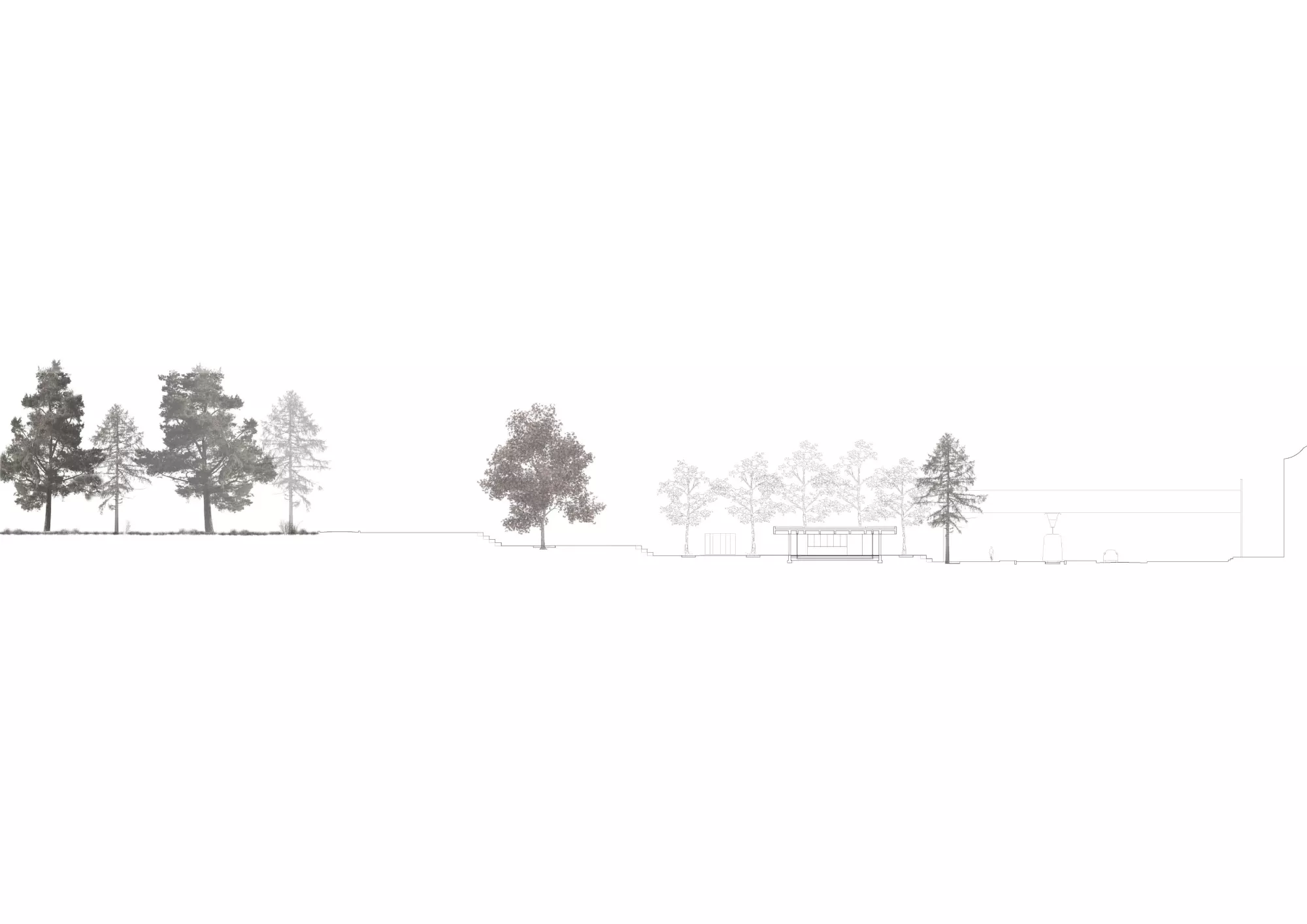 Section Philippe Meyer Architecte - Pavillon pour un parc