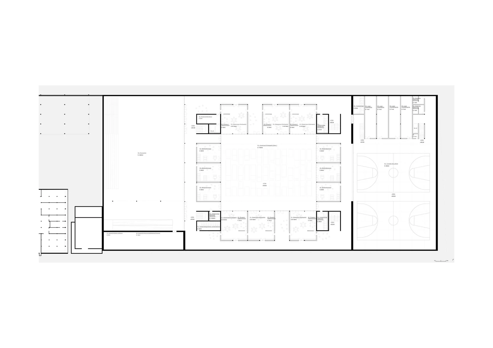 Basement plan Philippe Meyer Architecte - Complexe scolaire