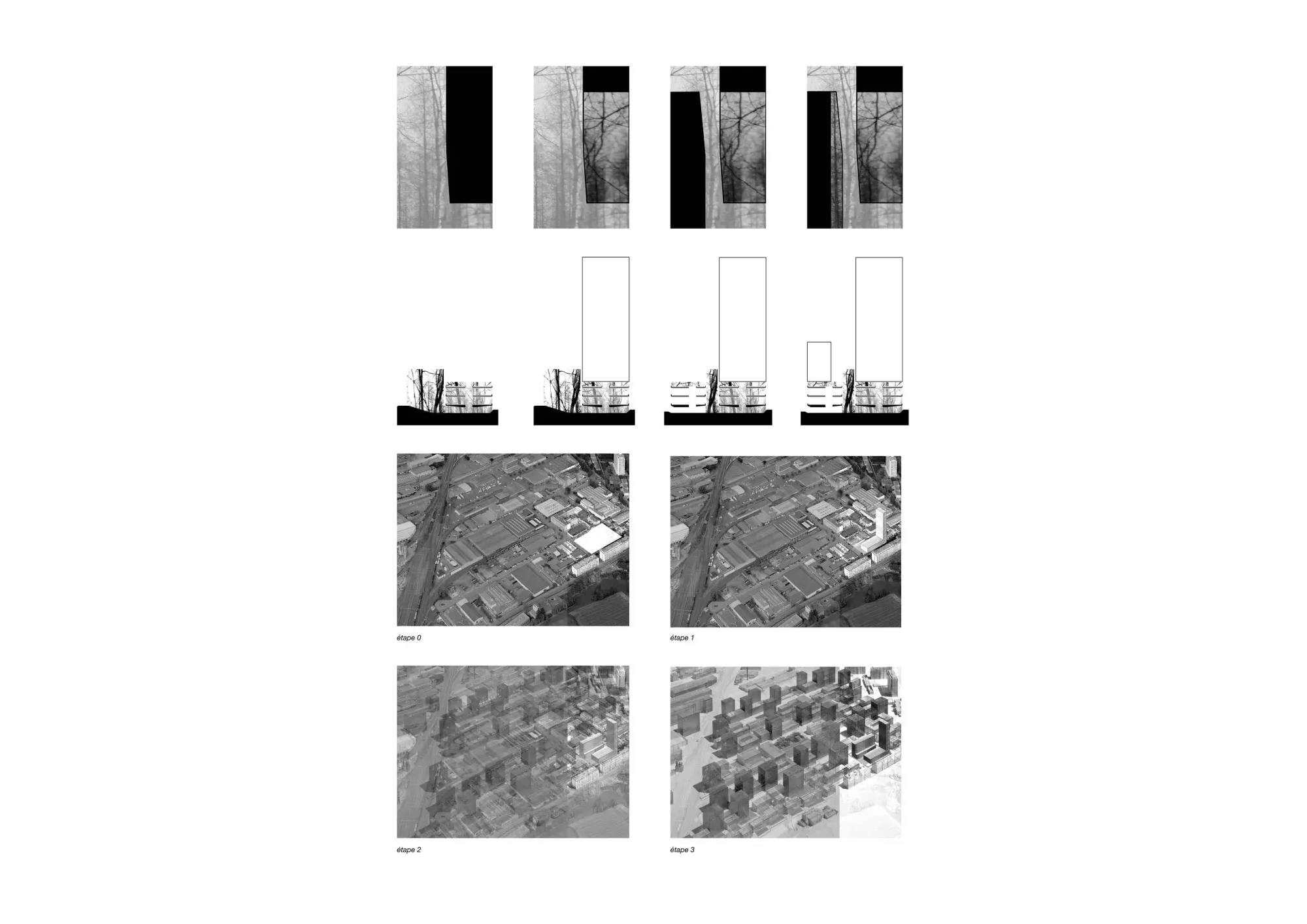 Project phasing diagrams Philippe Meyer Architecte - Logements