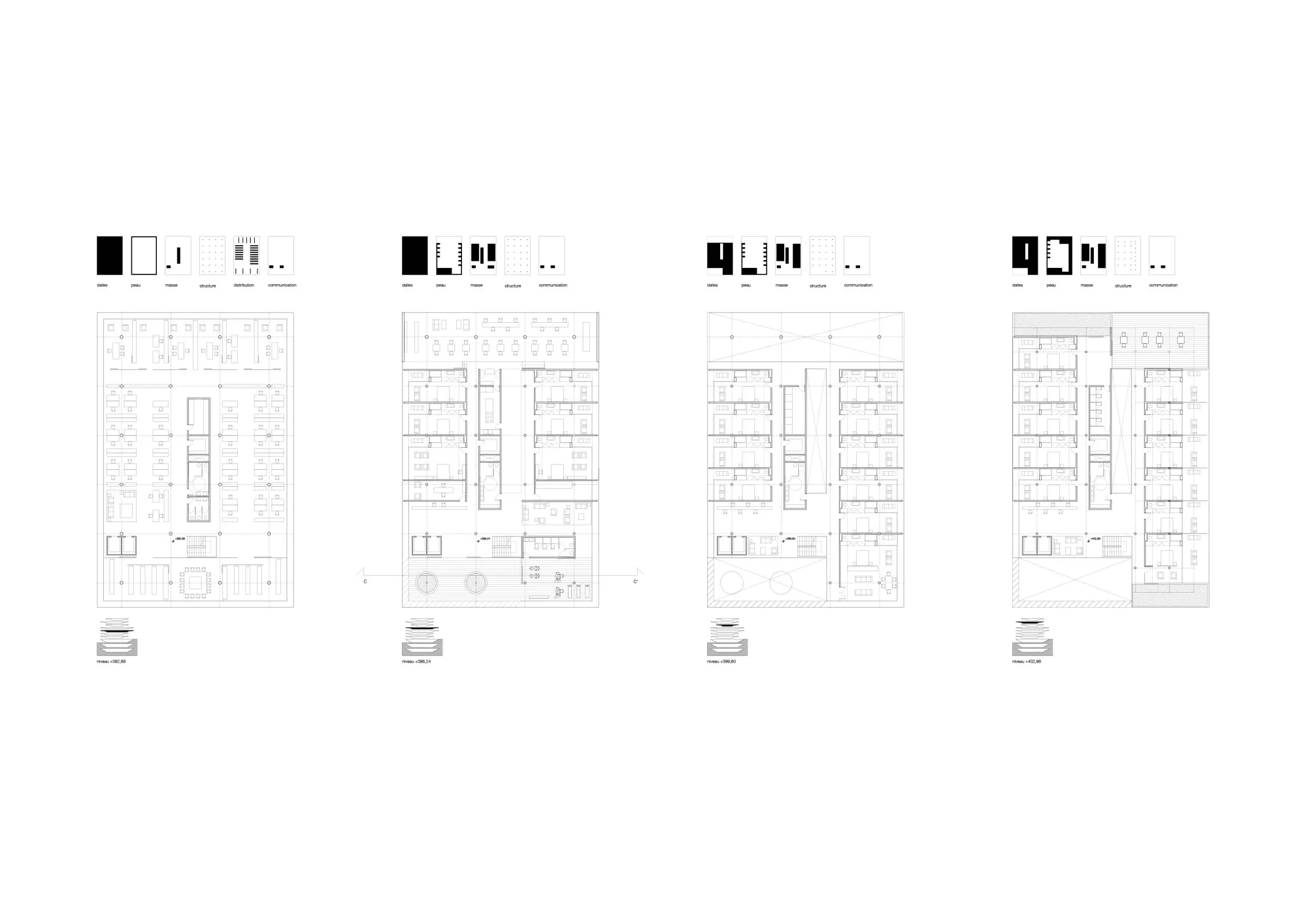 Plans Philippe Meyer Architecte - Bureaux et Hotel