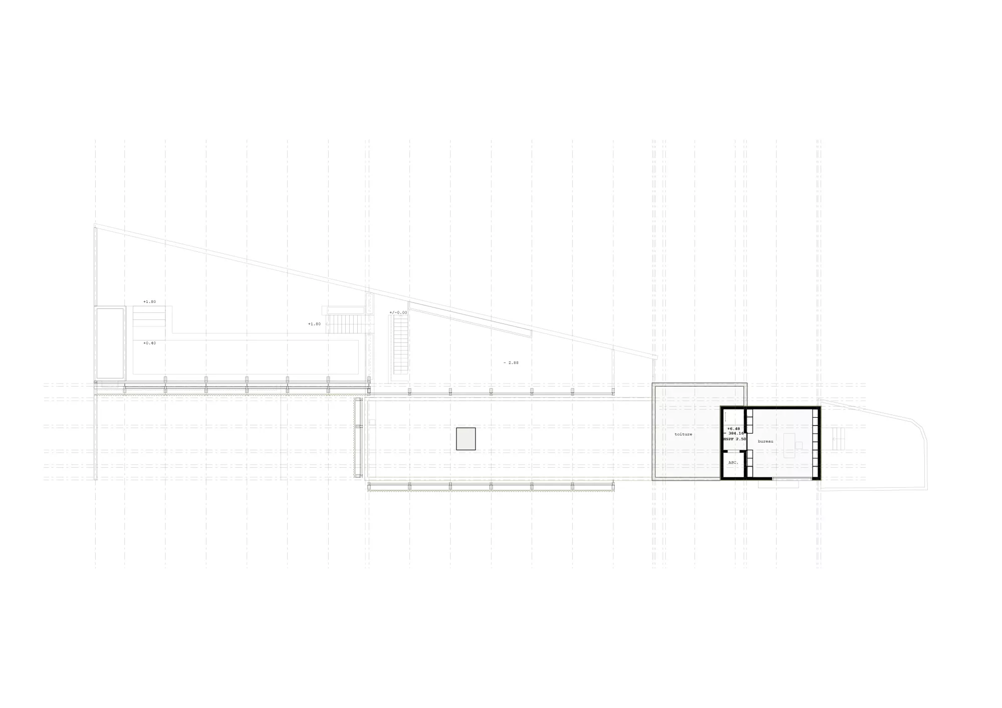 Roof floor plan Philippe Meyer Architecte - Le pavillon du Lac