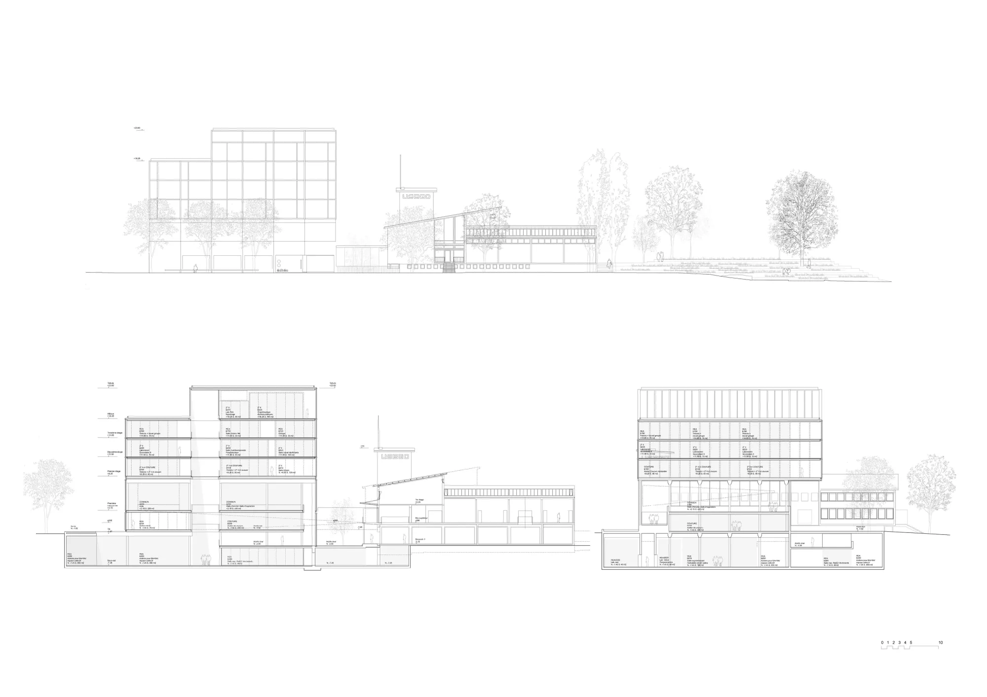 Sections Philippe Meyer Architecte - Ecole de couture