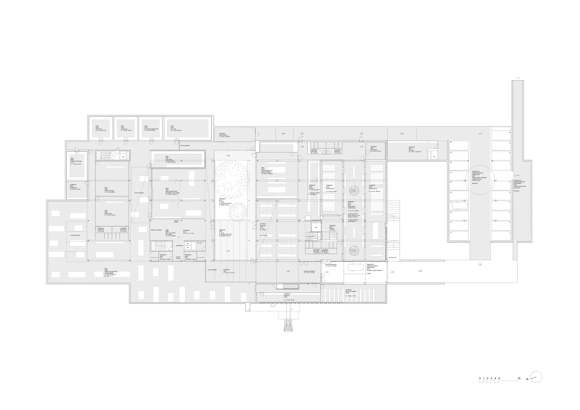 Lower ground floor plan Philippe Meyer Architecte - Ecole de couture