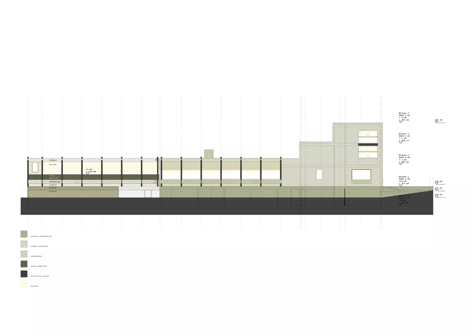 North-west elevation Philippe Meyer Architecte - Le pavillon du Lac