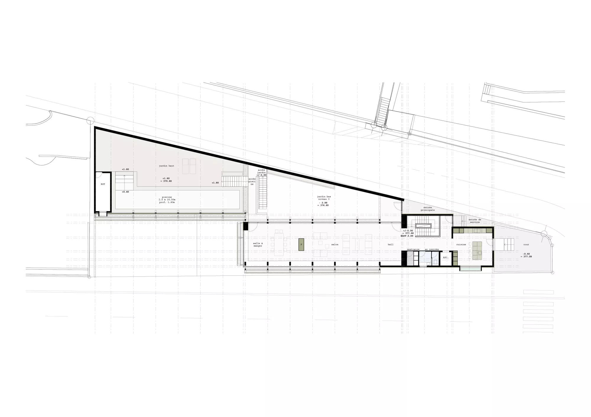 Ground floor plan Philippe Meyer Architecte - Le pavillon du Lac